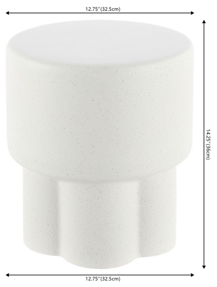 Safavieh CoRoundiz 14.25" Garden Stool, White Speckled