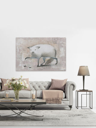 "Pattes Grises" Painting Print on Wrapped Canvas, 60"x40"