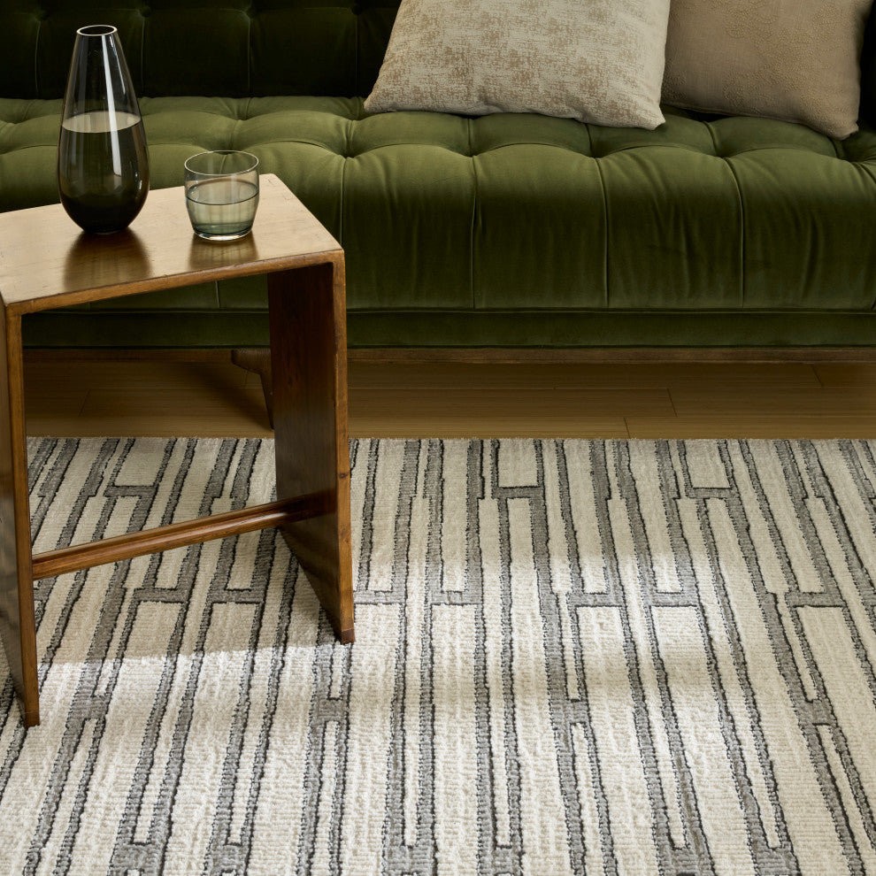 Nourison Nordic 5' x 7' Ivory Grey Scandinavian Indoor Rug