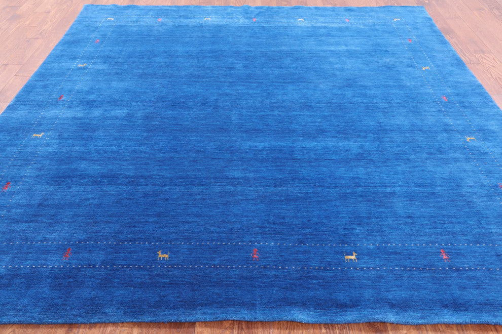 9' Square Persian Gabbeh Handmade Rug Q6990