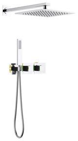 Cube 2 Function Thermostatic Shower System, Rough, Valve, Chrome