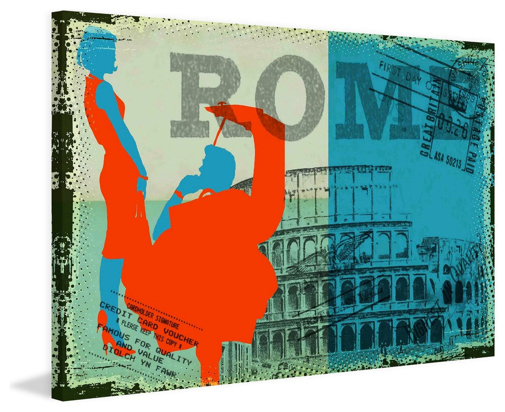 "Travel Rome" Painting Print on Canvas by Saturday Evening Post