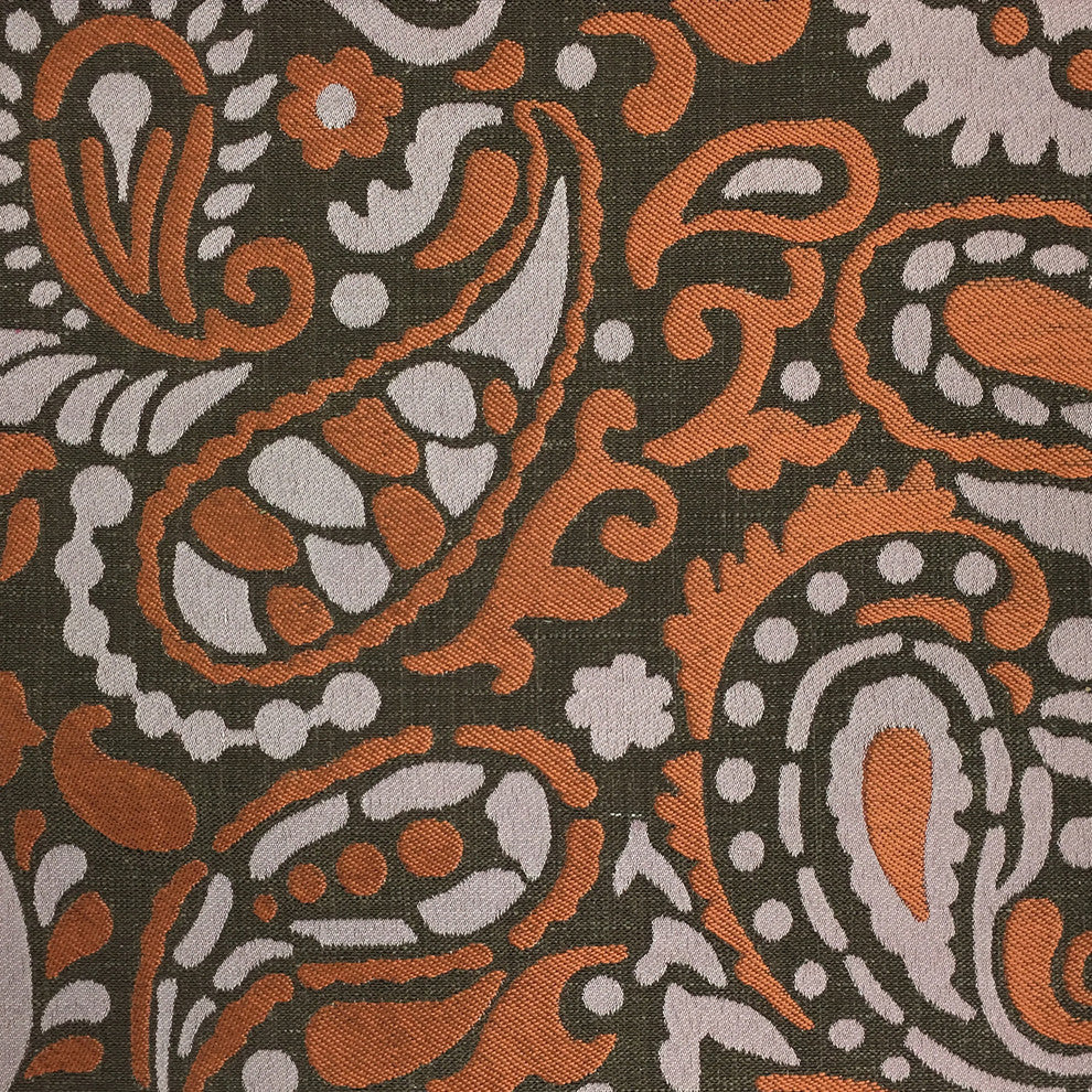Harley Paisley Jacquard Upholstery Fabric, Sunset