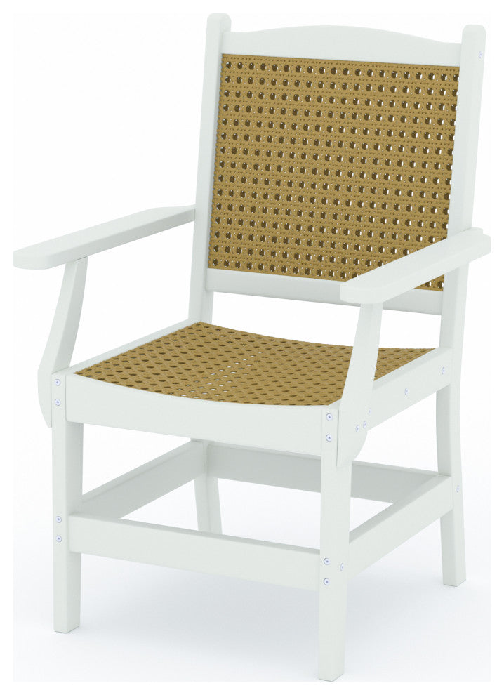 LuXeo Tuscany Woven Rattan Dining Set, White, 7-Piece