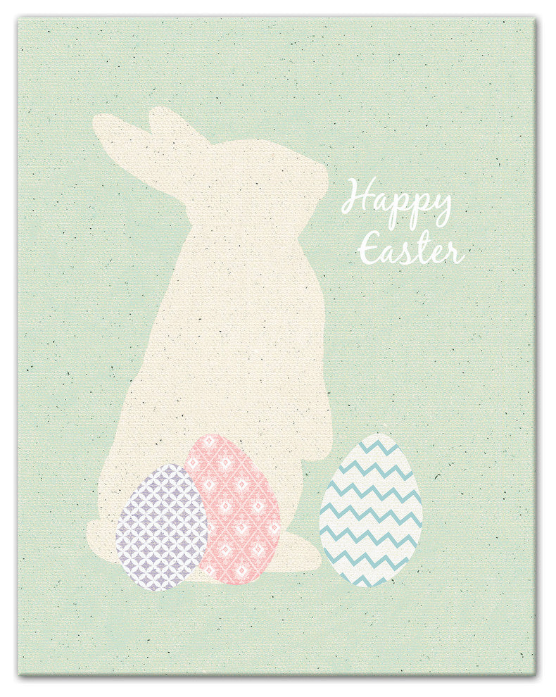 Happy Easter Bunny Canvas Wall Art, 11x14
