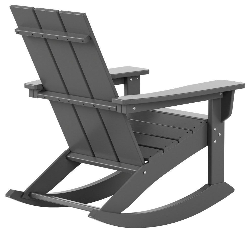 WestinTrends Modern Adirondack Outdoor Patio Rocking Chair, Porch Rocker, Gray