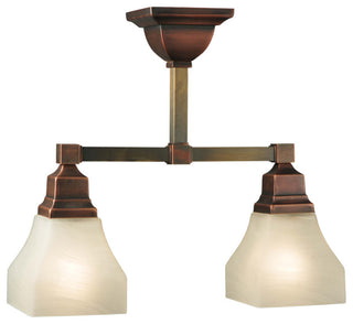 15.5 Long Bungalow 2 Light Semi-Flushmount