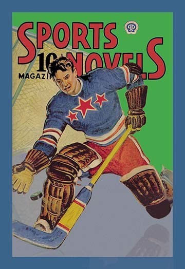 Three Star Goalie Lunges for Puck- Gallery Wrapped Canvas Art 28" x 42"
