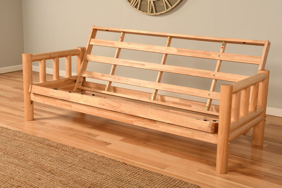 Gunner Frame Futon With Natural Finish, Oregon Trail Java