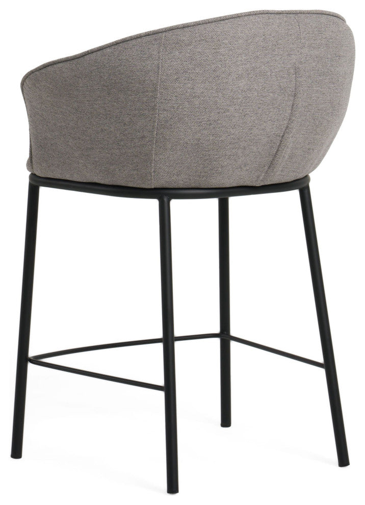 Modrest Rumi Modern Grey and Black Counter Stool
