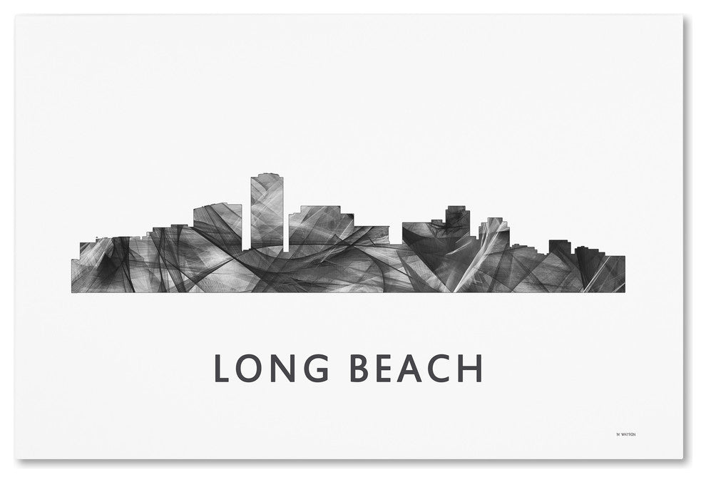 Marlene Watson 'Long Beach California Skyline' Canvas Art, 32x22