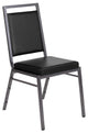 HERCULES Series Square Back Stacking Banquet Chair in Black Vinyl with...