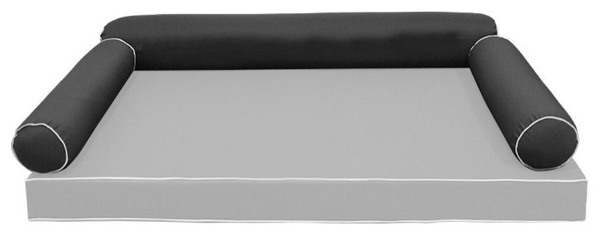 Style 6 Twin-XL Contrast Pipe Trim Bolster Pillow Outdoor Slip Cover ONLY AD003