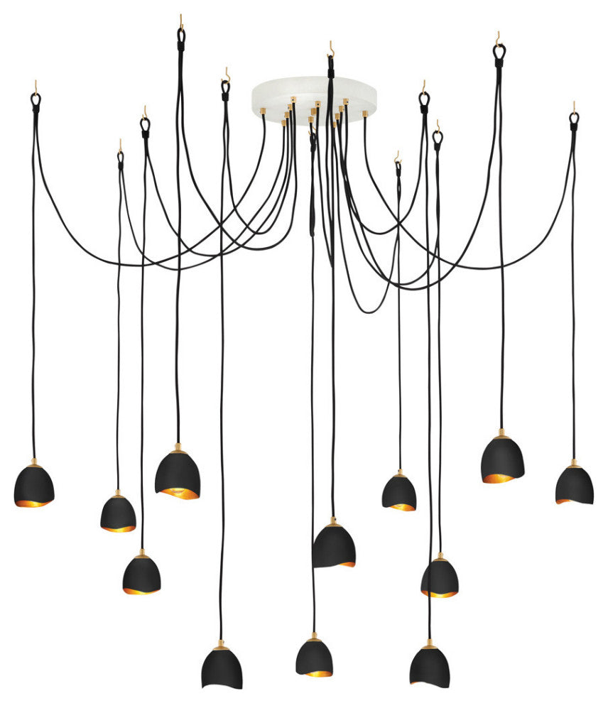 Hinkley Nula Large Multi Tier Pendant, Shell Black