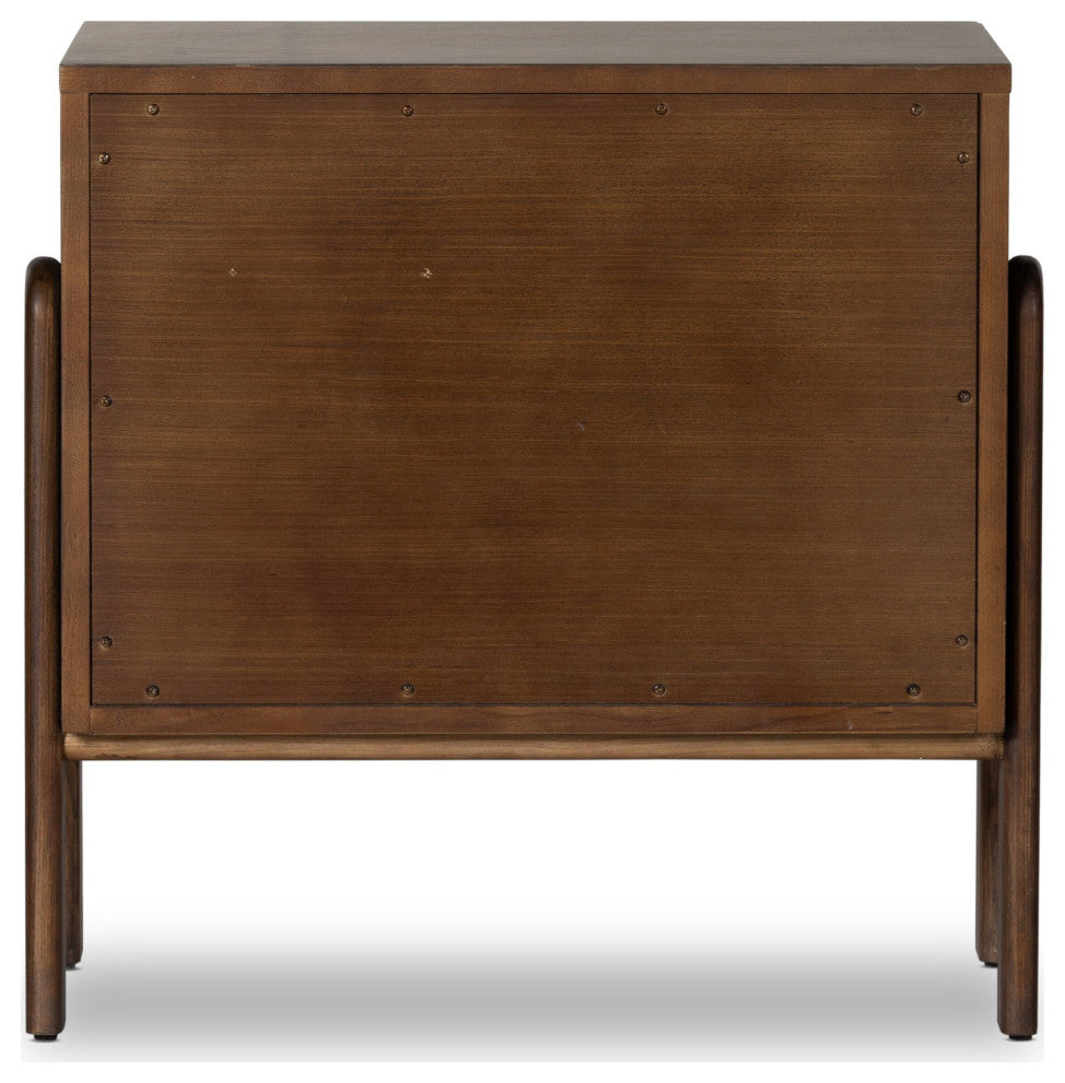 Halston Nightstand Terra Brown Ash, Heirloom Black, Terra Brown Ash Veneer