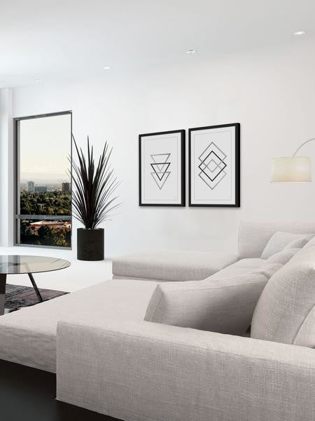 "Three on Three" Framed Painting Diptych, 24"x18"