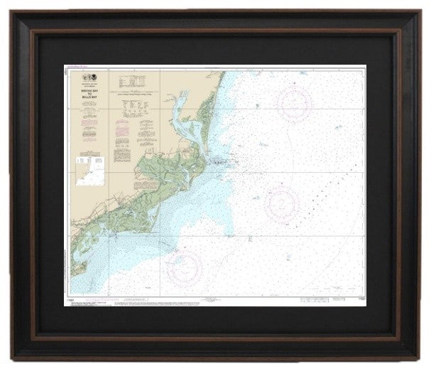 Framed Nautical Chart, South Carolina's Winyah Bay to Bulls Bay, 36x27