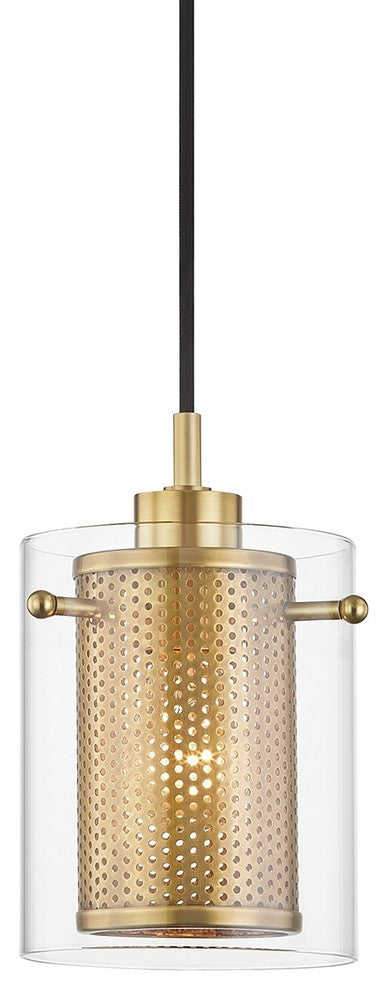 Elanor 1-Light Pendant, Aged Brass