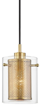 Elanor 1-Light Pendant, Aged Brass