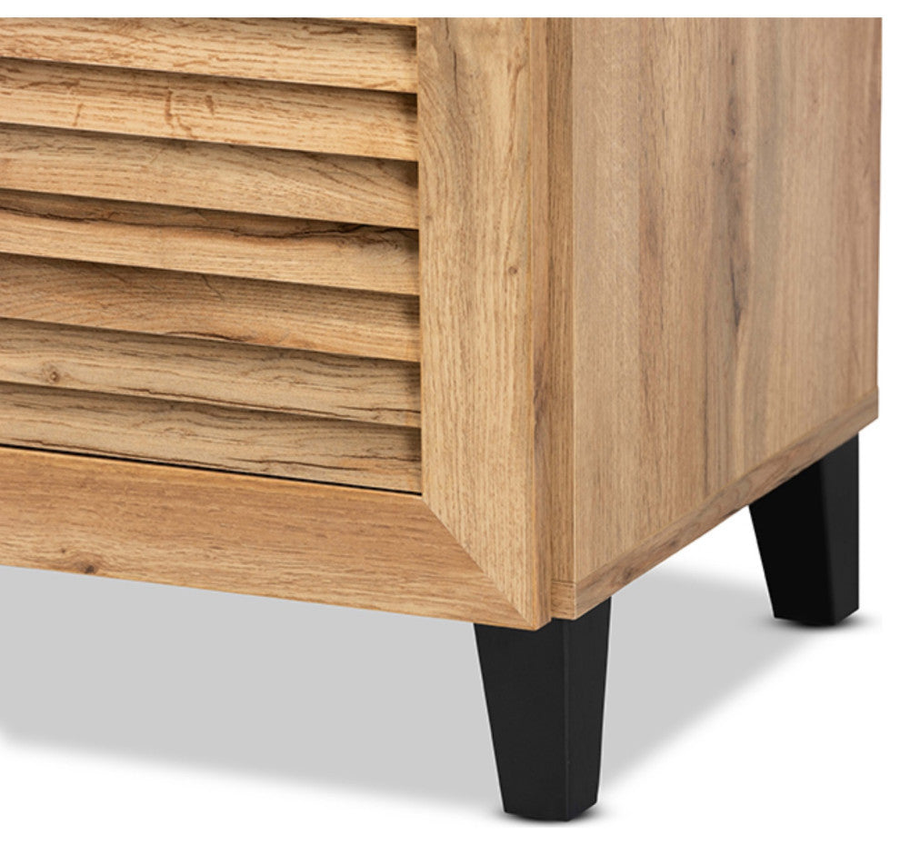 Coolidge Oak Brown Finished Wood 1-Drawer Shoe Storage Cabinet