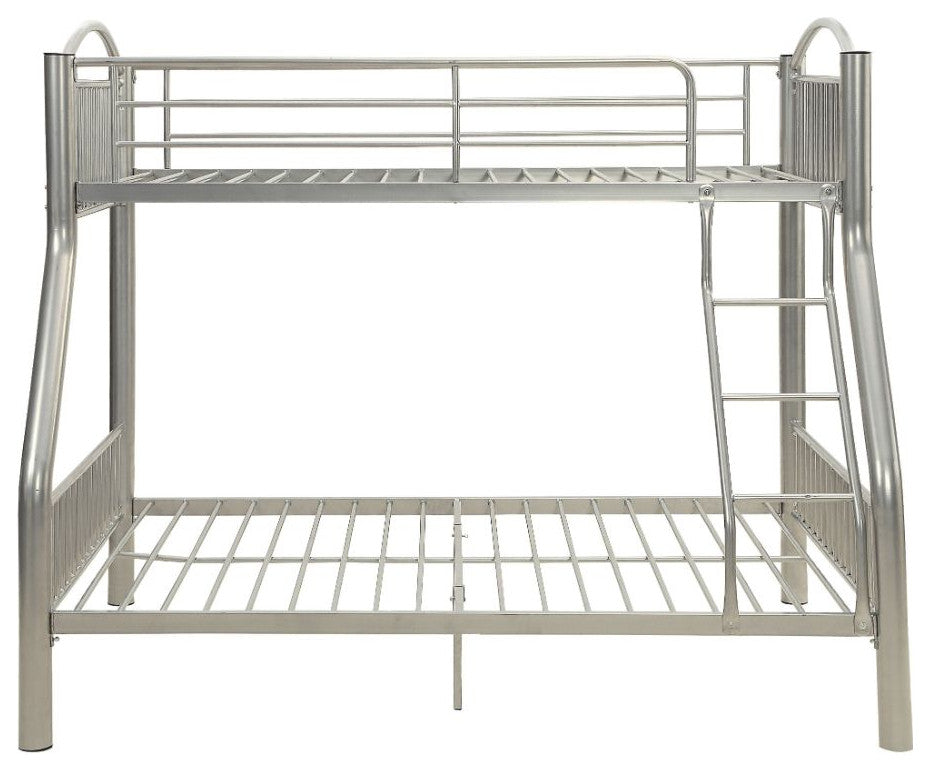 Logan Metal Bunk Bed, Silver, Twin/Full