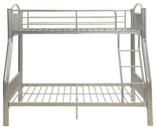 Logan Metal Bunk Bed, Silver, Twin/Full