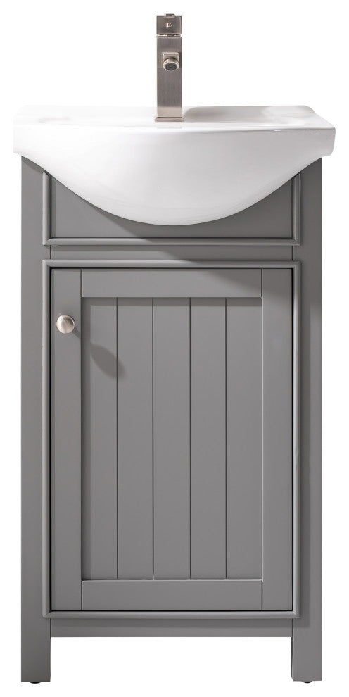 Design Element Marian 24" Transitional Single Sink Vanity, Gray