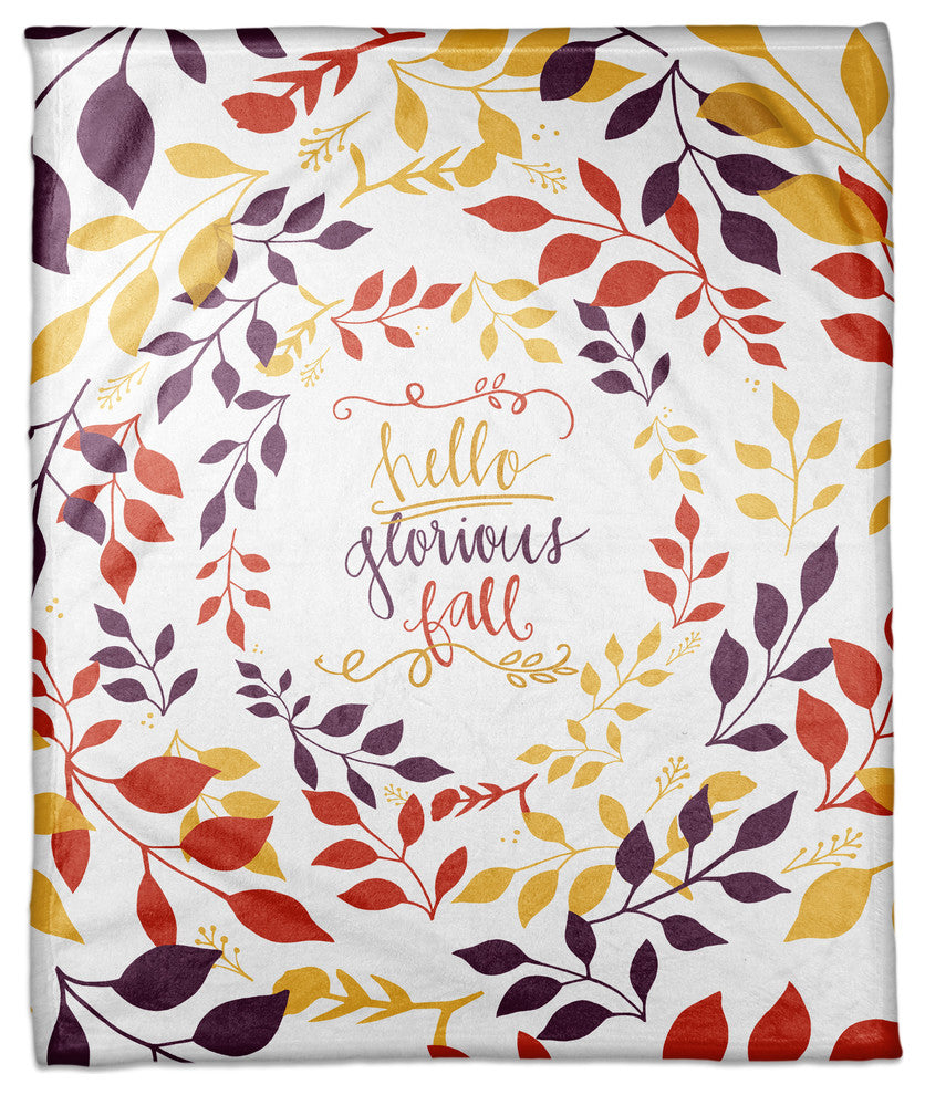 Hello Glorious Fall Fleece Throw Blanket, 50"x60"