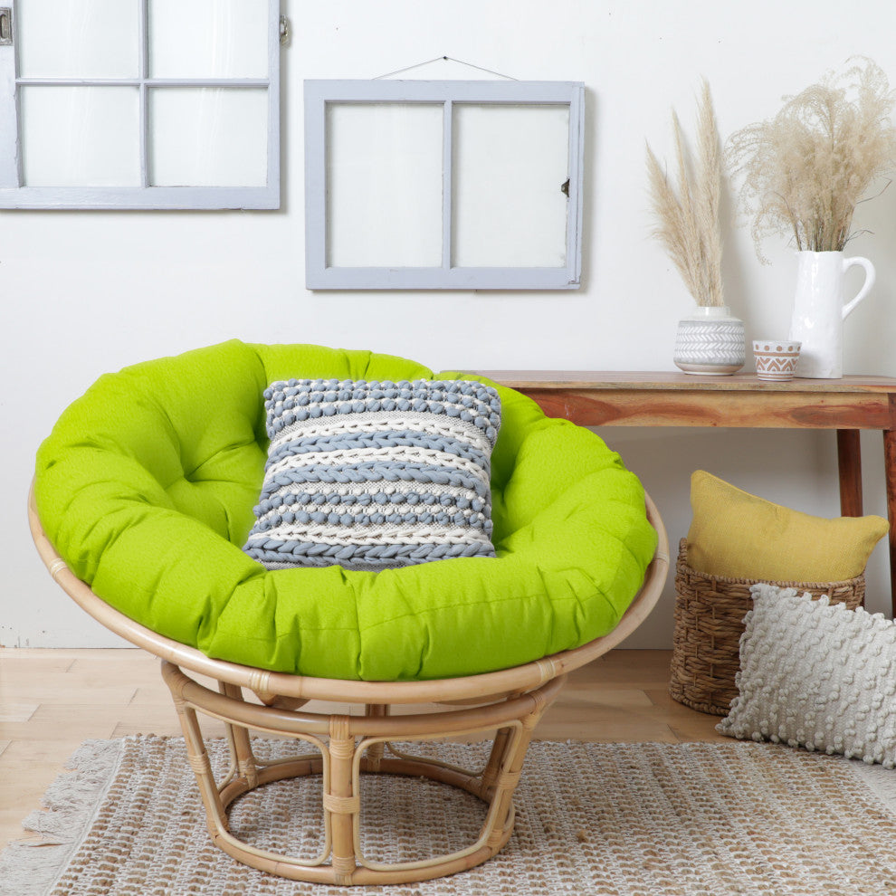 Mozaic Home Suede Lime Round Papasan Cushion 48"