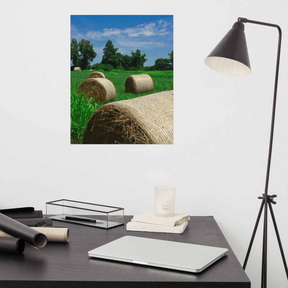 Hay Whatcha Doin in the Field Rural Unframed Wall Art Print, 16" X 20"