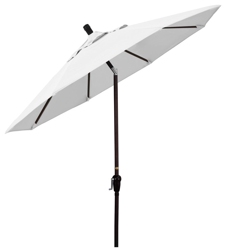9' Bronze Auto-Tilt Crank Aluminum Umbrella, Pacifica, Natural