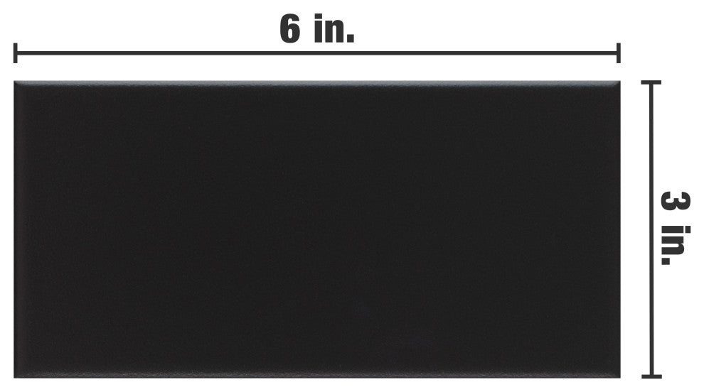 Crown Heights Ceramic Wall Tile, Matte Black