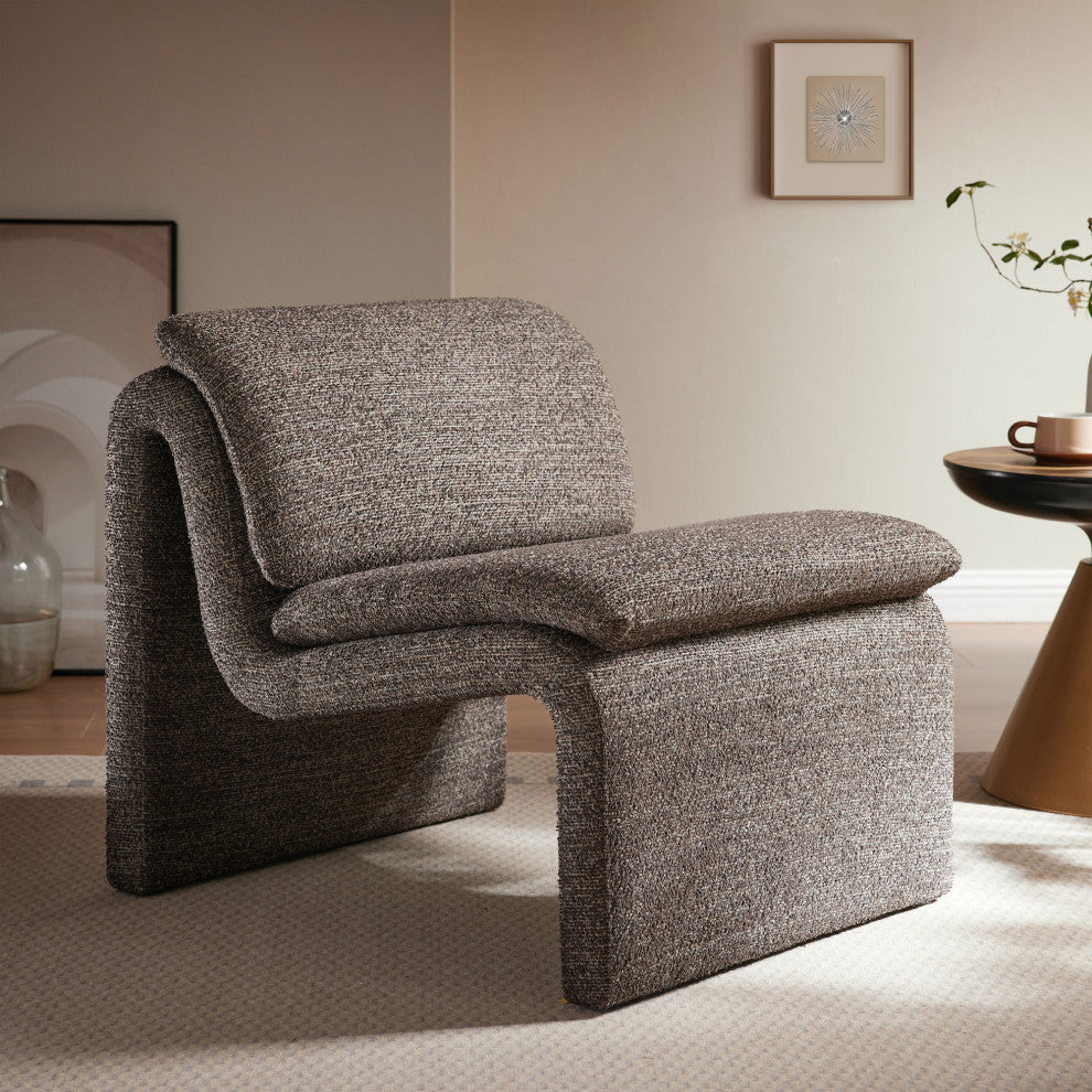 Dune Boucle Upholstered Armless Accent Chair, Antique