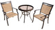 Hanover FNTDN3PCG Fontana Aluminum Framed Glass Outdoor Bistro - Tan
