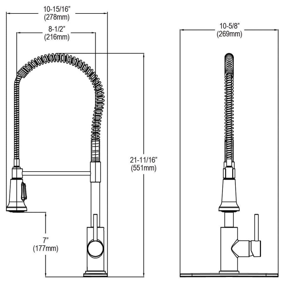 LKAV2061BKCR Elkay Avado Single Hole Kitchen Faucet, Black Stainless and Chrome