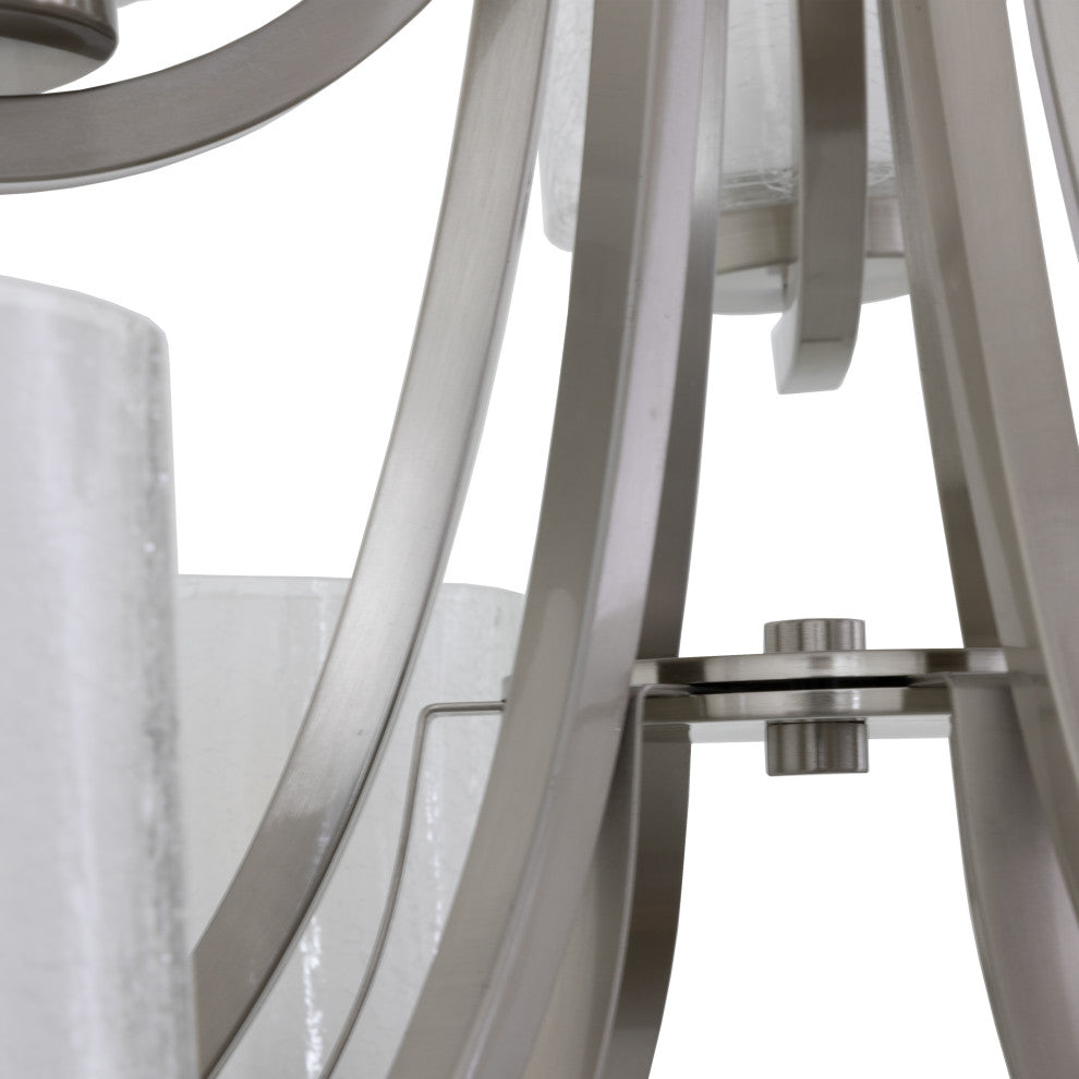Modern Classic 9-Light Chandelier, Satin Nickel