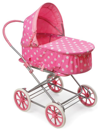 Pink W/White Polka Dots 3-In-1 Pram/Carrier/Stroller