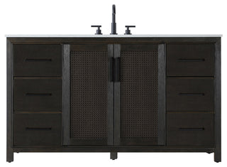 Home Living 60" Single Bathroom Vanity, Chocolate Oak