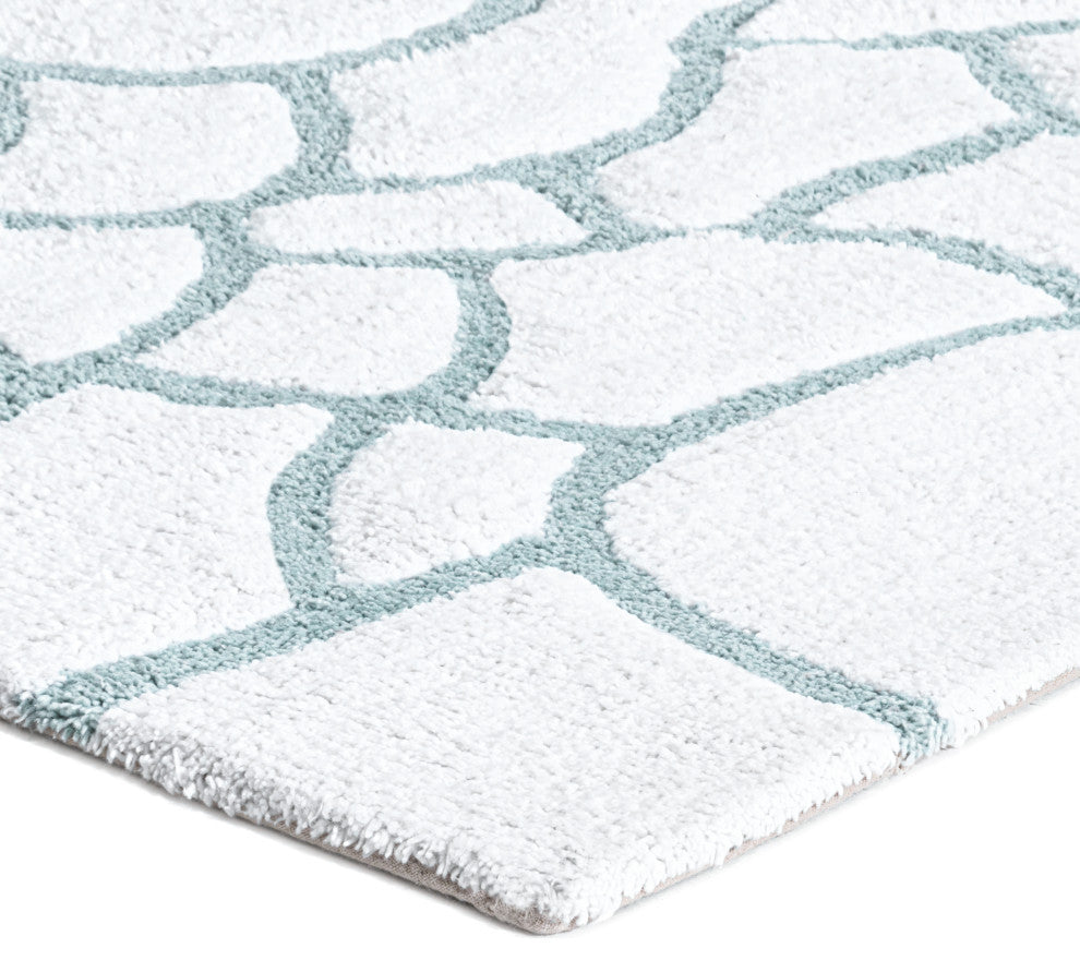 Edington Machine Tufted Bath Mat, Blue, 21x34