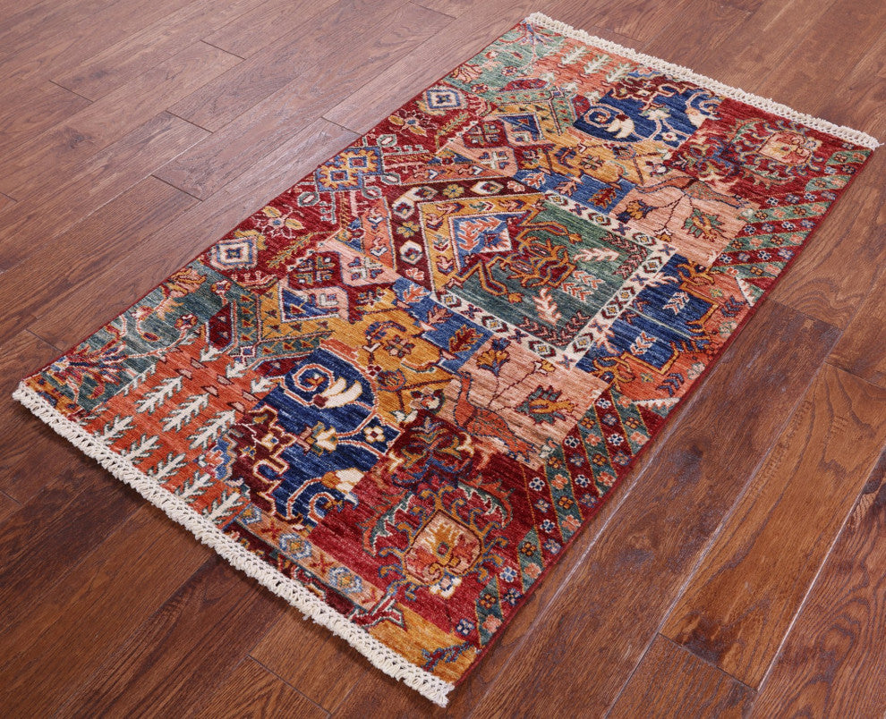 2' 7" X 4' 3" Super Kazak Handmade Wool Rug - Q12770