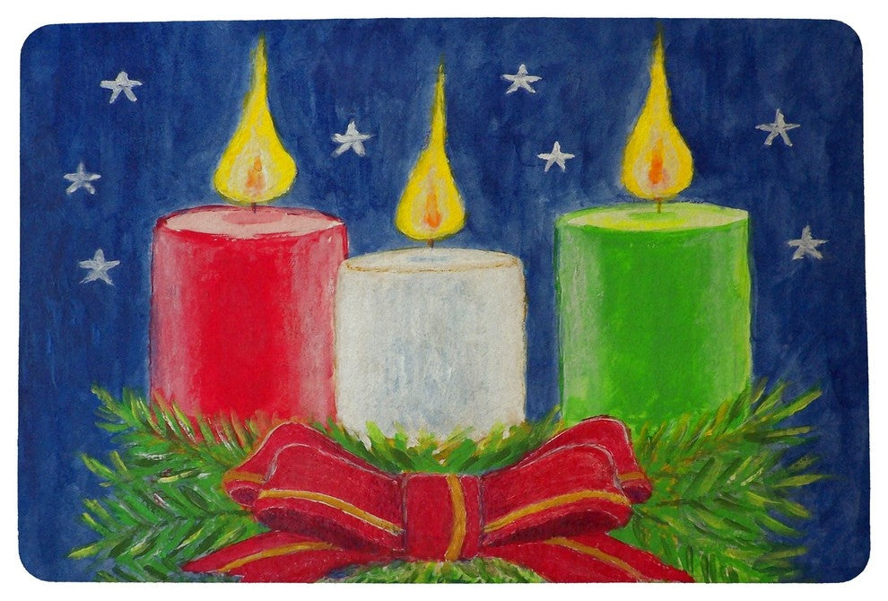 Betsy Drake Christmas Candles Door Mat 30x50