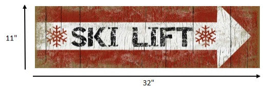 Right Arrow Towards Ski Lift Wall Decor