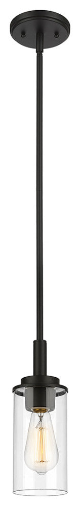 1 Light 4" Matte Black Mini-Pendant