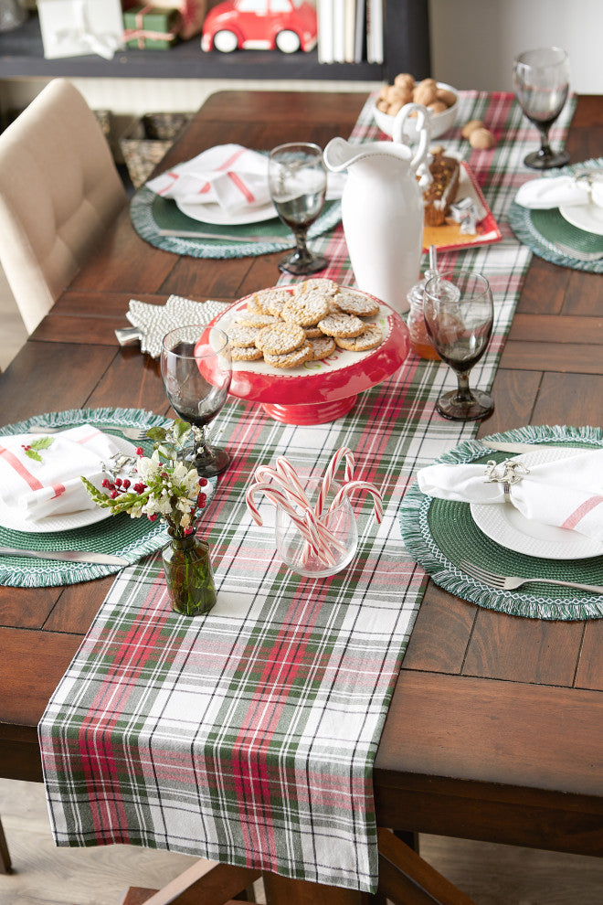 Christmas Plaid Table Runner 14x108