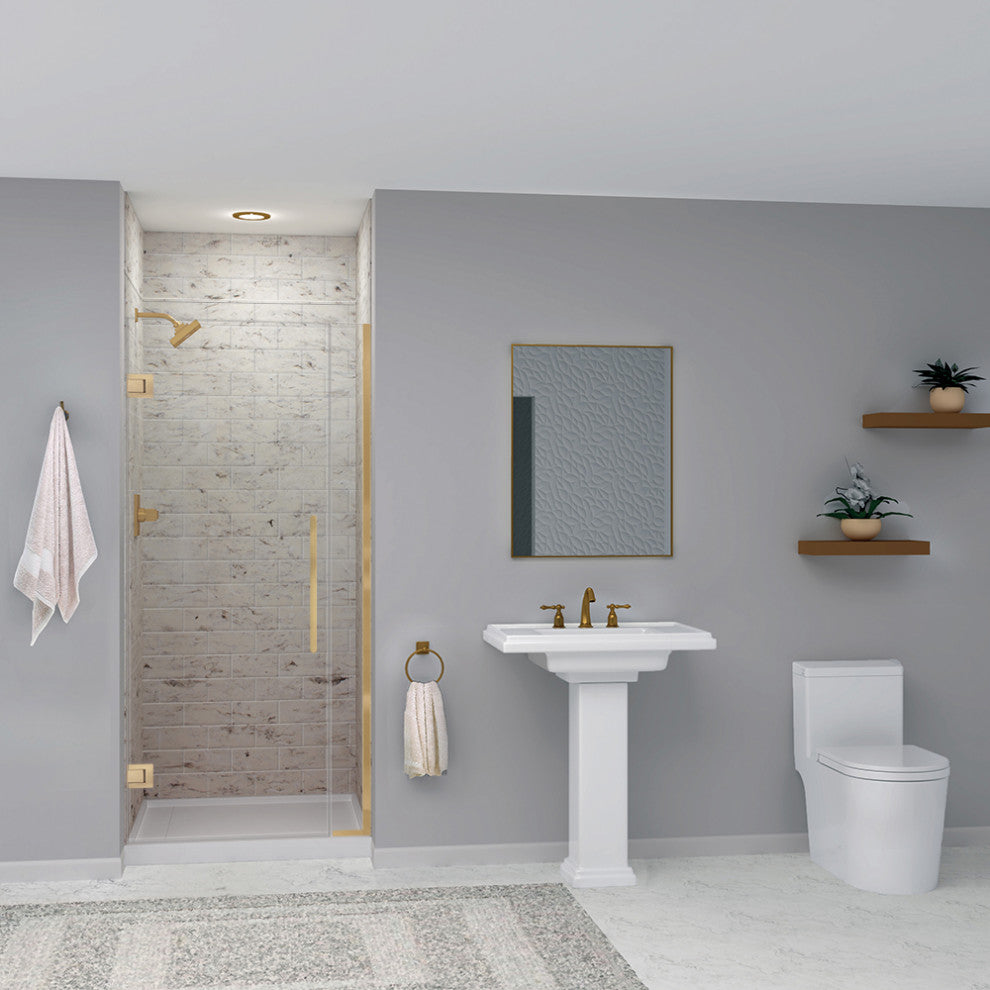 Transolid SaraMar 36"x36"x96" 6-Piece Shower Wall Kit with Extension, Sand Creme
