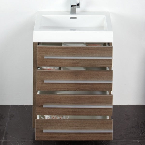 Fresca Livello 24" Gray Oak Modern Bathroom Vanity With Medicine Cabinet