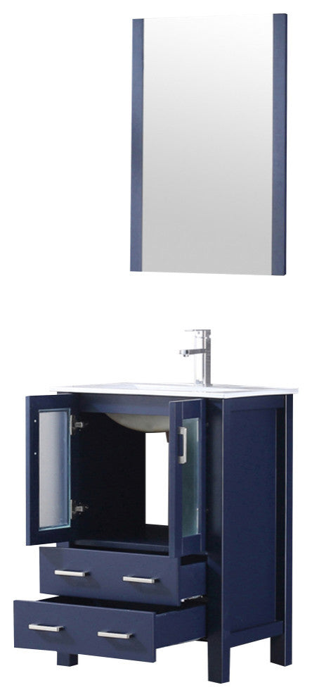 Volez Transitional Navy Blue 24" Single Vanity Set