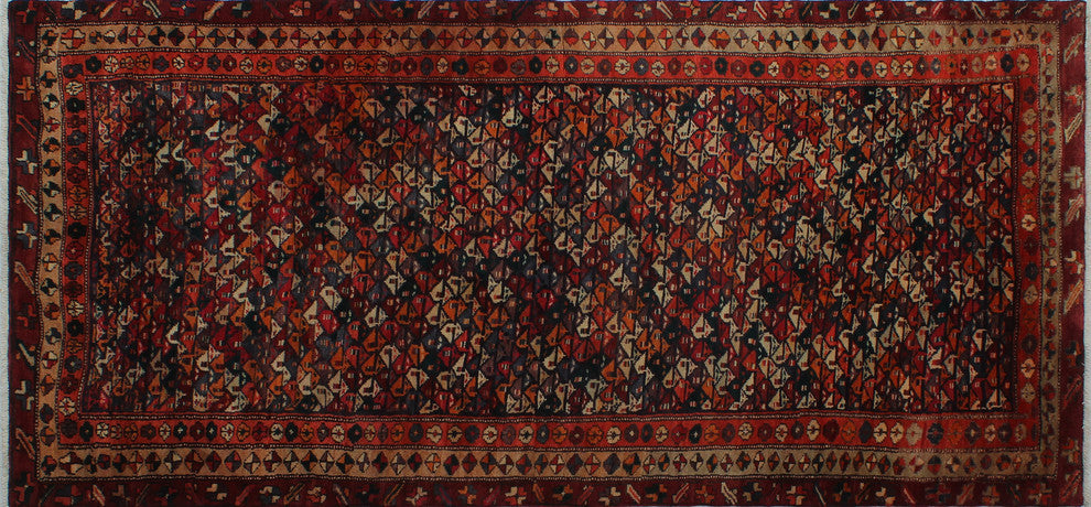 Fine Vintage Distressed Aidan Red Runner, 4'3x9'4
