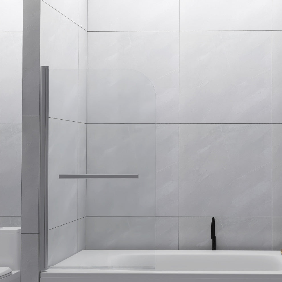 31 in. W x 55 in. H Frameless Fixed Glass Tub Panel
