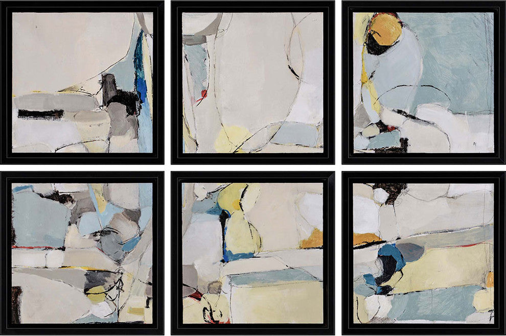 Let's Play, Set Of 6 Framed Art, 13"x13"